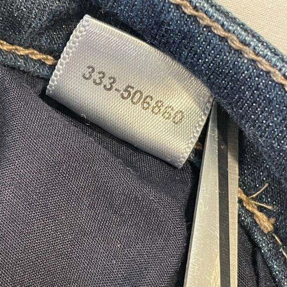 ~ PAIGE 31 Colette Flare Jeans* Stretch Women's Dark Blue Wash Lace Up Front HTF - Picture 12 of 13